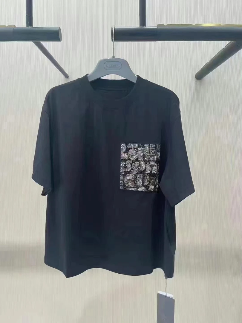 特价不支持退换 530088 亮片钉珠短袖T恤