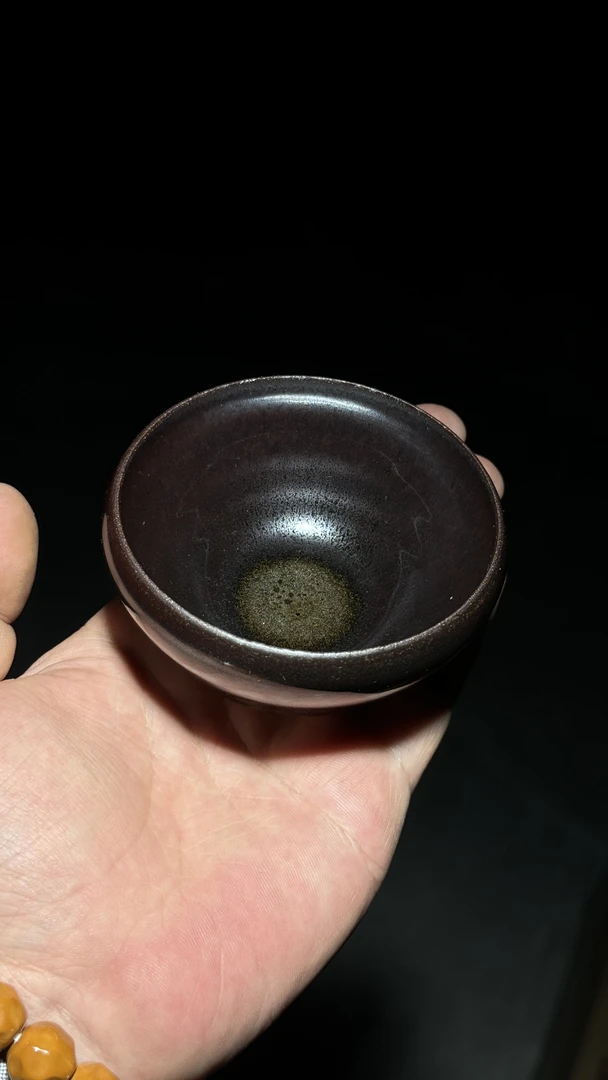 建窑建盏  行云龙窑 牛血红毫作品