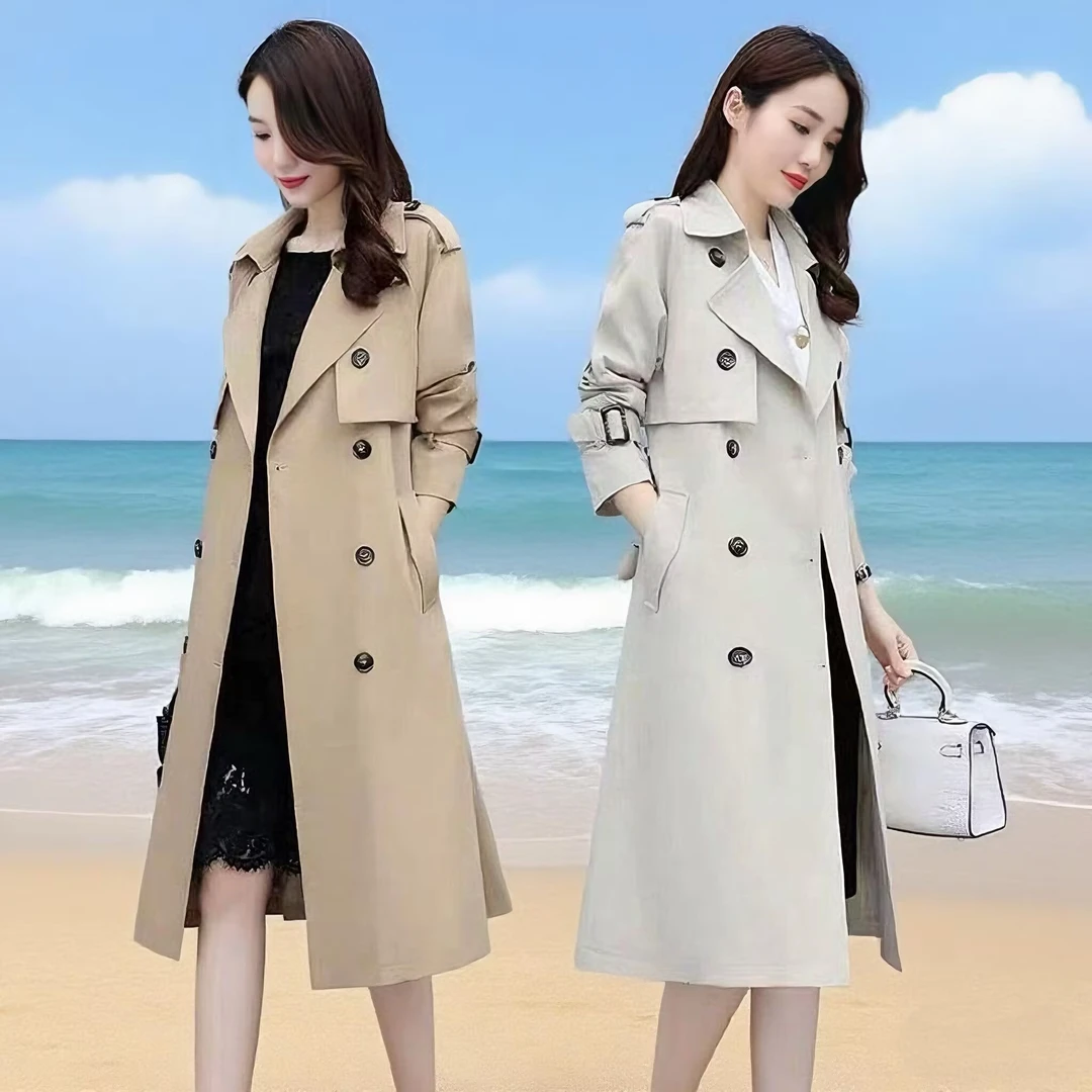 风衣女2025年新款女神范高端大牌秋天衣服卡其色中长款外套女春秋