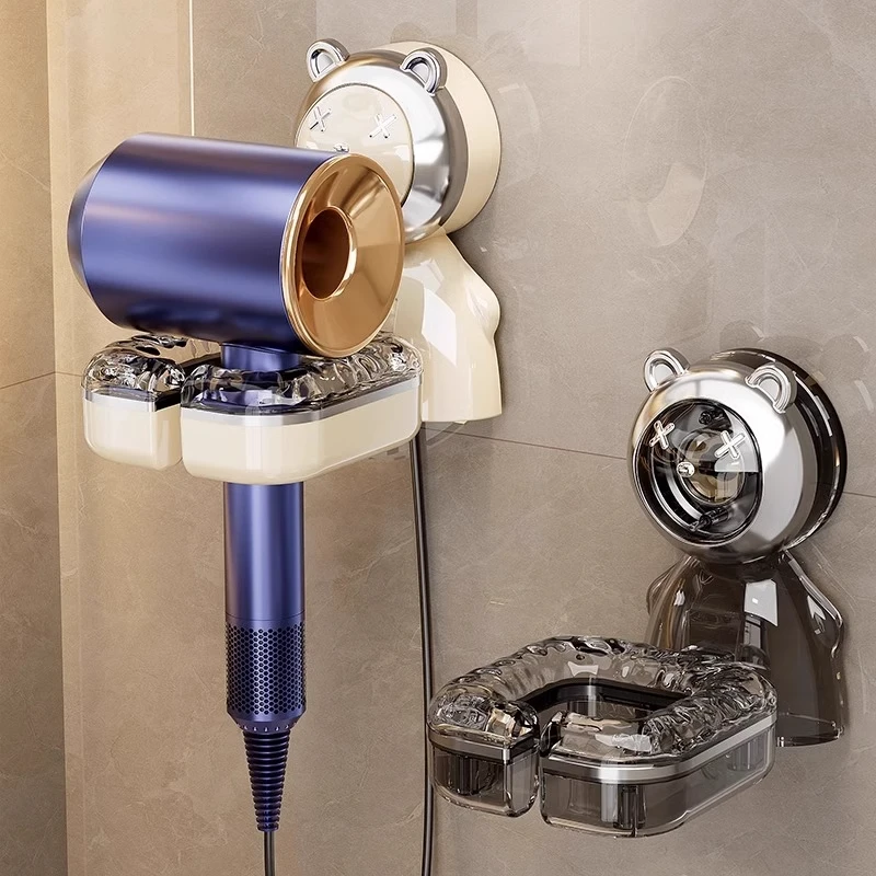 吸盘吹风机置物架免打孔卫生间电吹风挂架浴室壁挂式风筒支架收纳