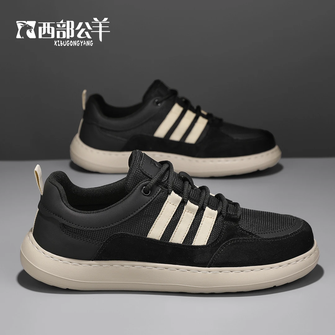 西部公羊2025夏季爆款男鞋透气耐磨防滑户外运动休闲板鞋潮鞋百搭