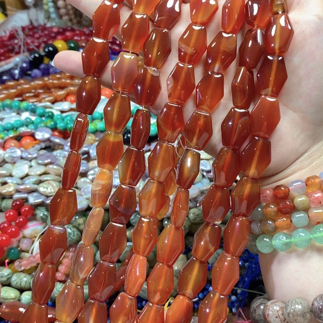 玛瑙/玉髓合金珠宝半成品玛瑙一条卡14*20mm