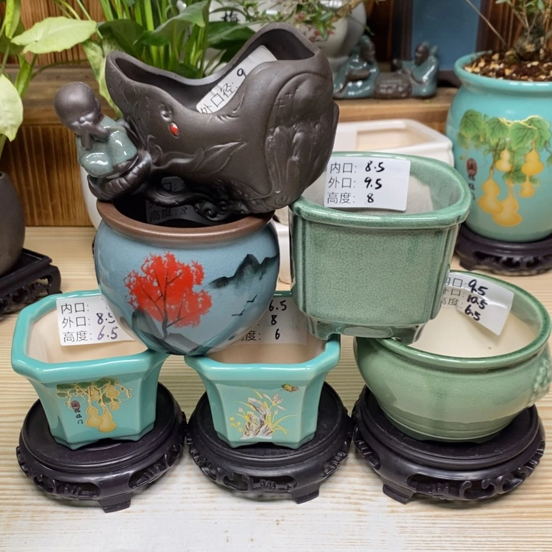 紫砂陶瓷花盆浮力