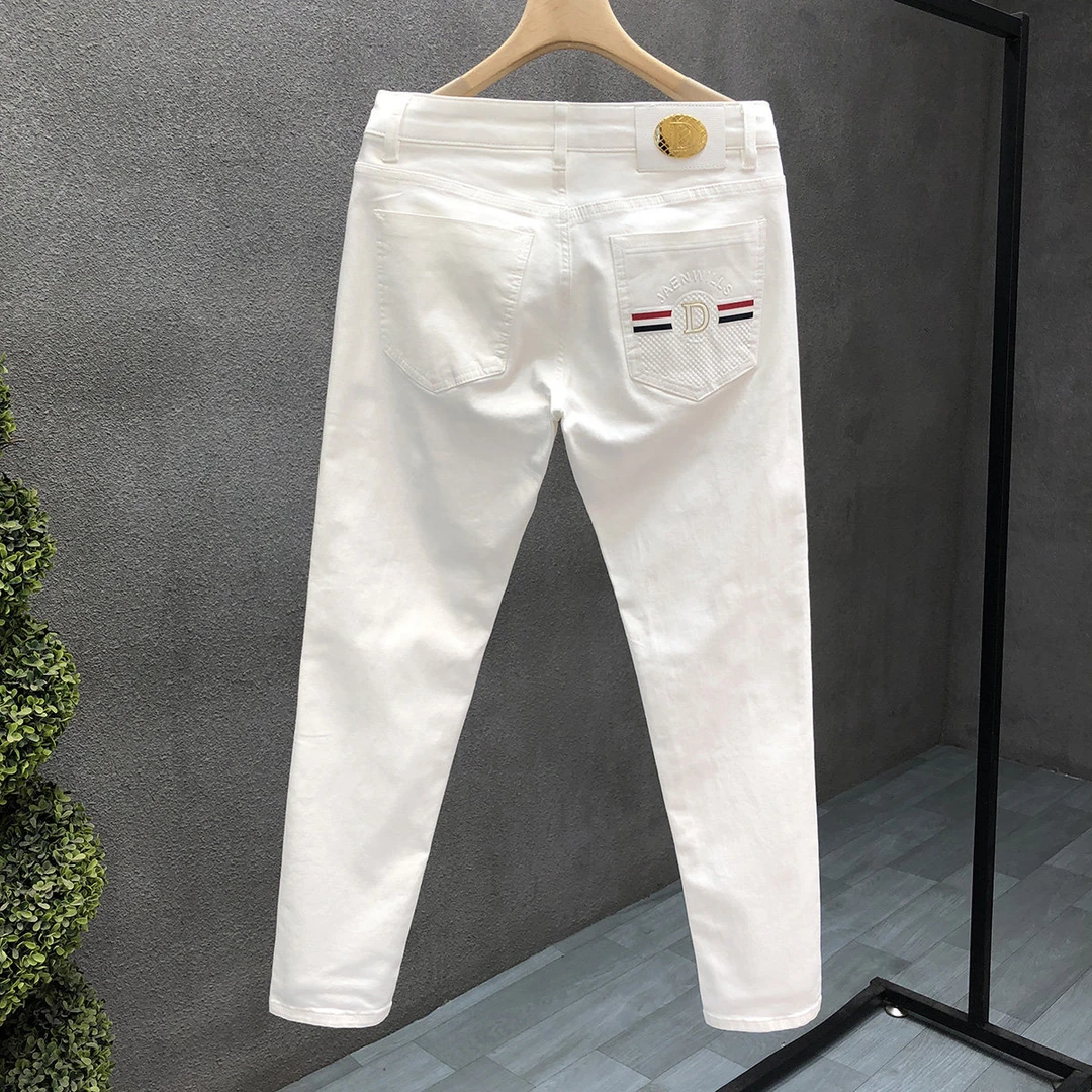 费比萨彻轻奢潮流牛仔裤男士春季新款高品质修身小脚裤休闲长裤