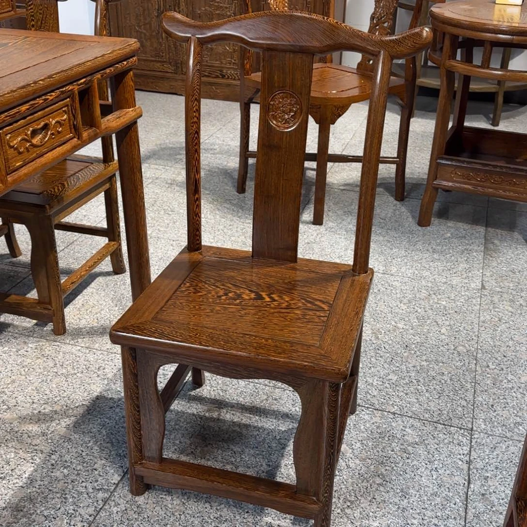 鸡翅木类成套家具小官帽一对