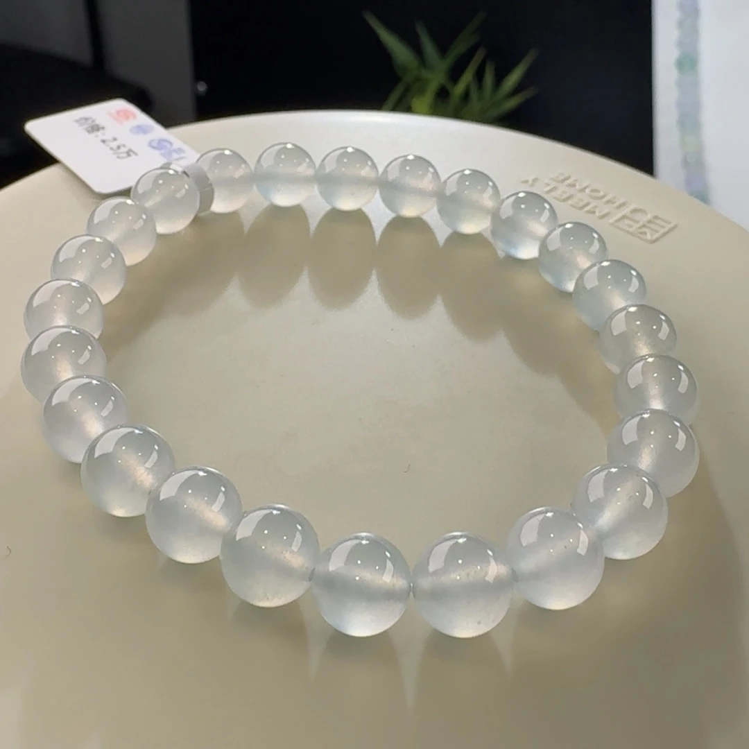 翡翠手链未镶嵌白冰单圈卡7.7