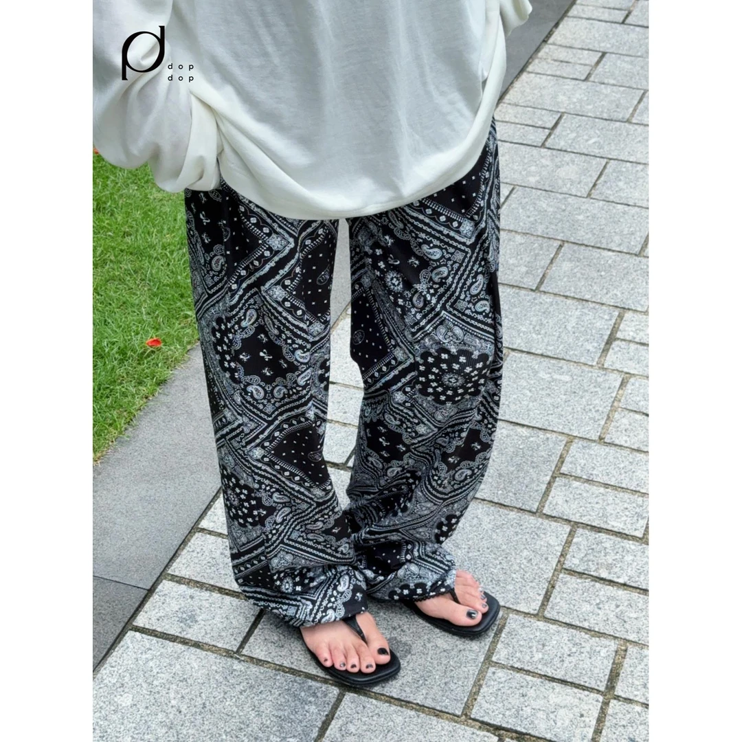 Vena label2025夏腰果花印花针织休闲裤女690dopdop买手店