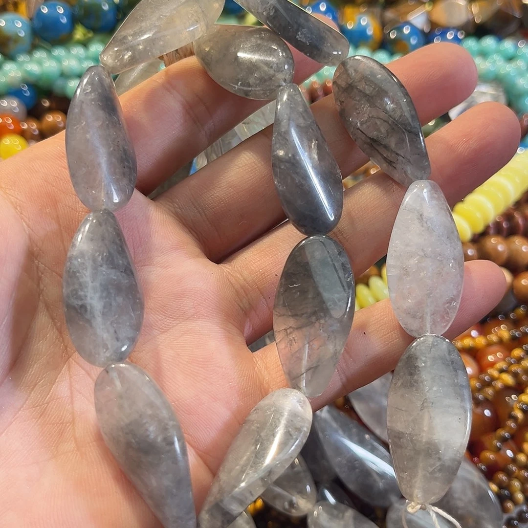 玛瑙/玉髓合金珠宝半成品云雾水晶妞妞珠18x34mm