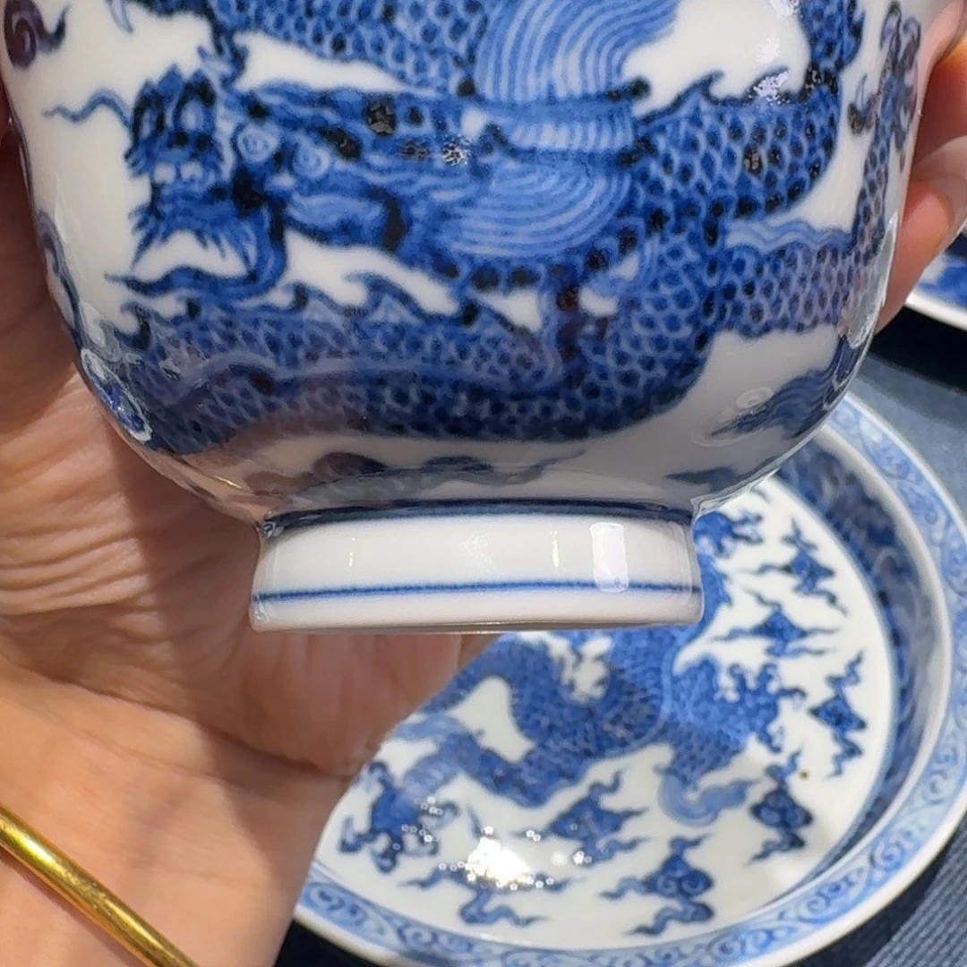 霸王龙盖碗手工手绘