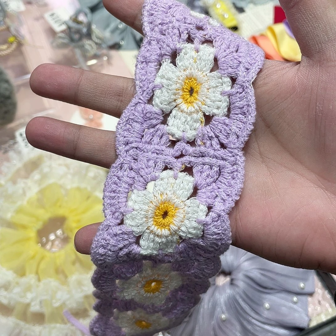 布艺非金属 紫色小花发带