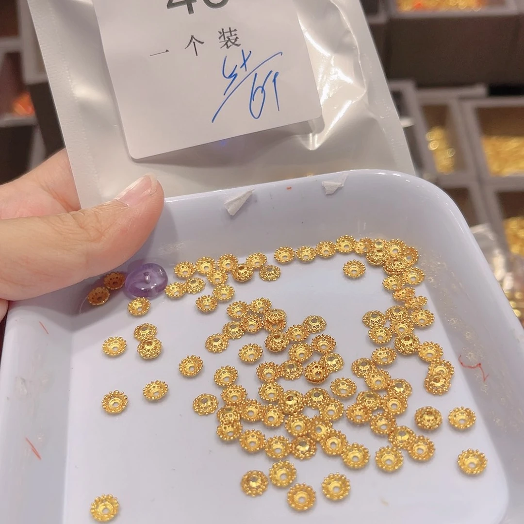 水晶珠宝半成品银S925镀金镶嵌46
