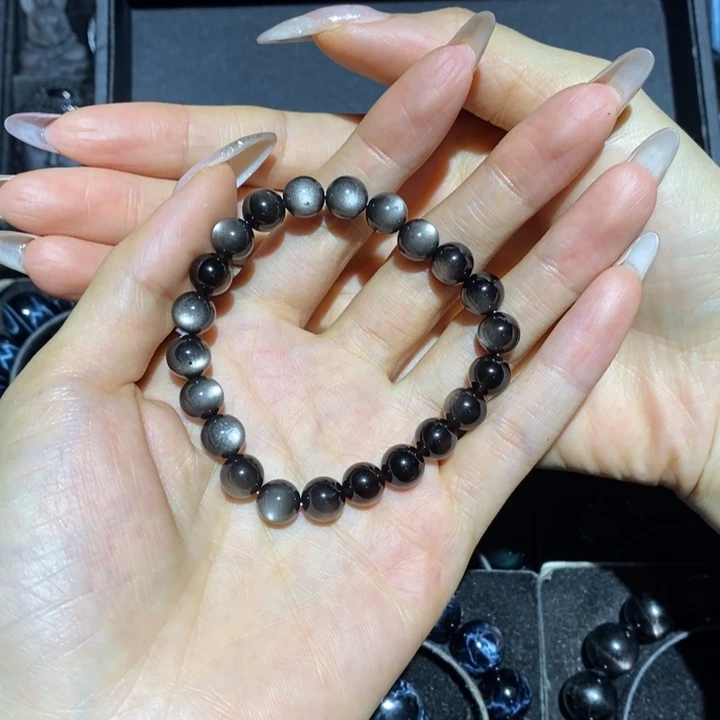 黑曜岩手链未镶嵌讨***饭