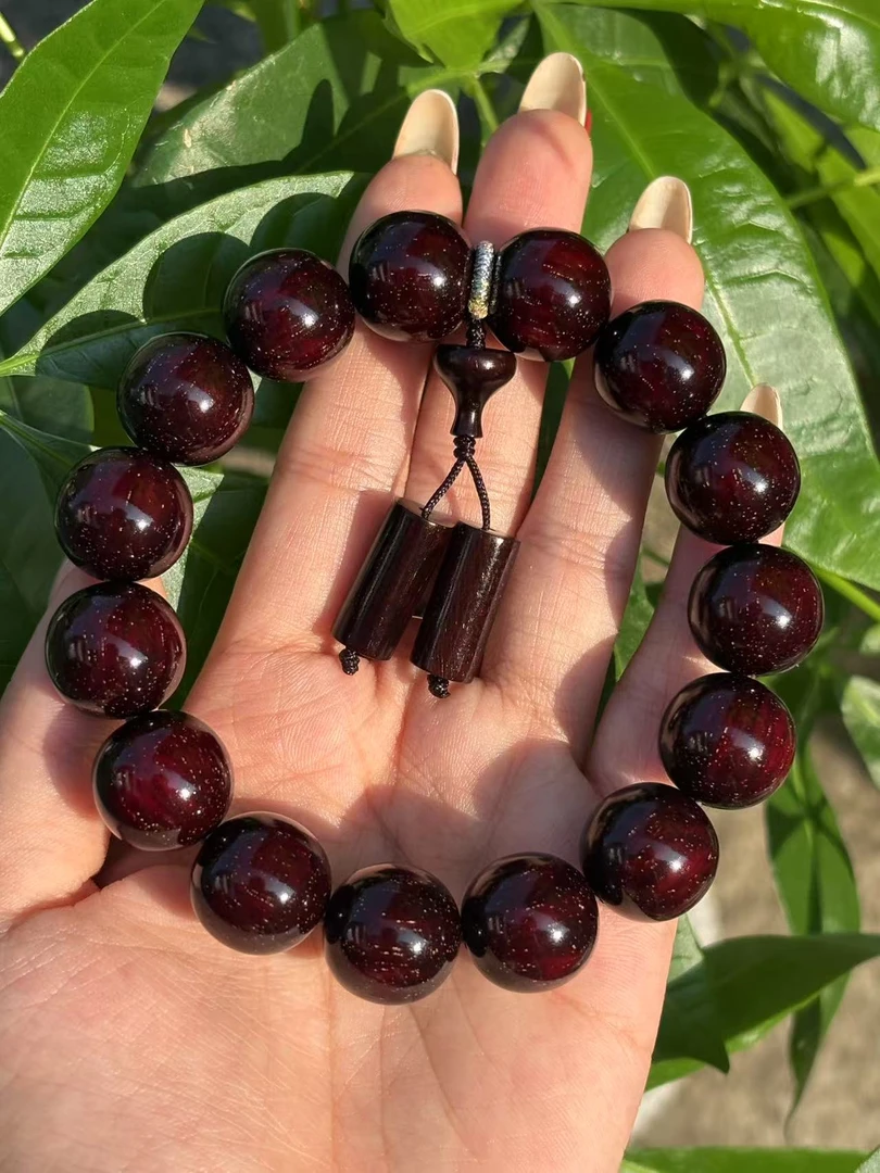 印度小叶紫檀1.5老油料 小爆星手串(檀香紫檀)