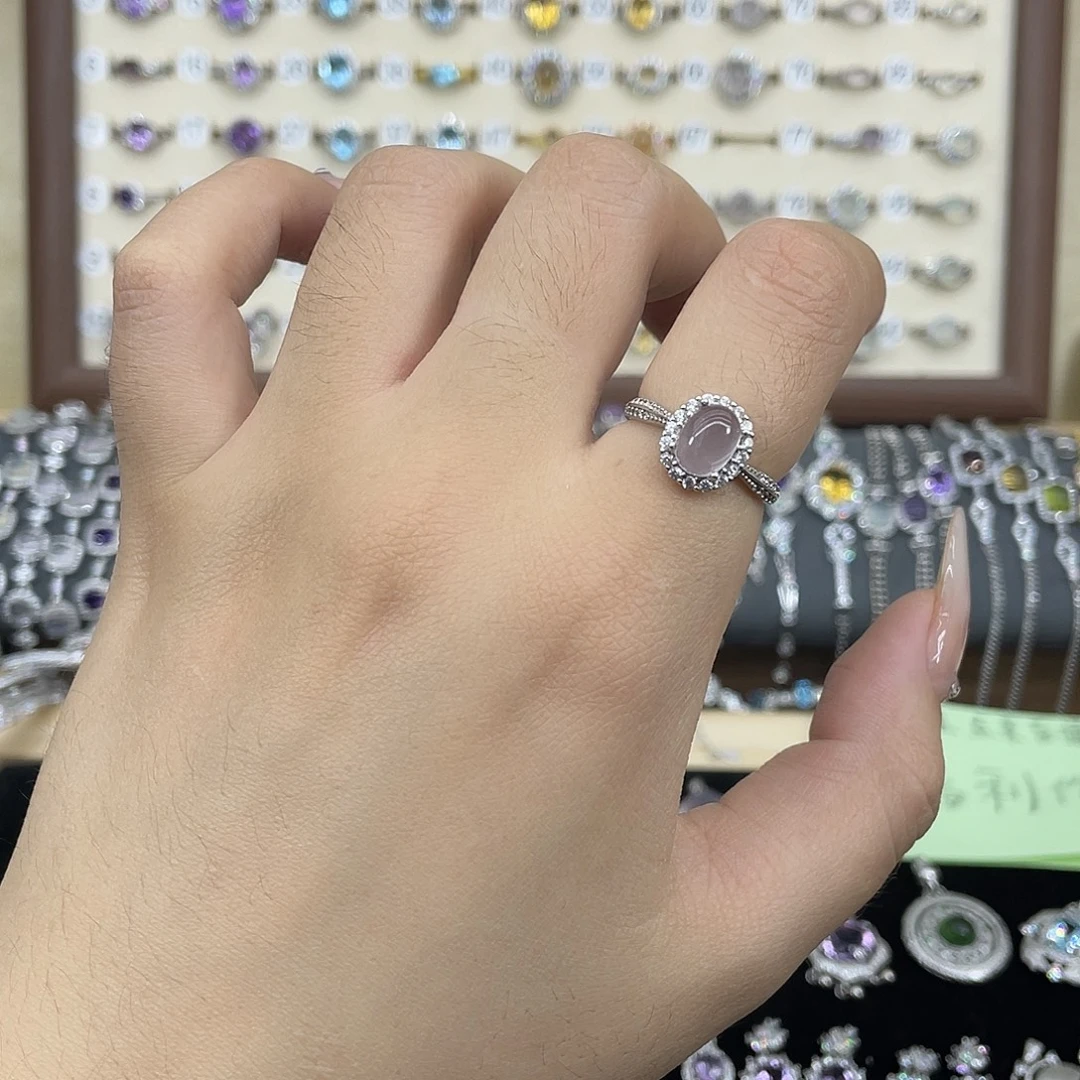 银S925镶嵌戒指芙蓉石