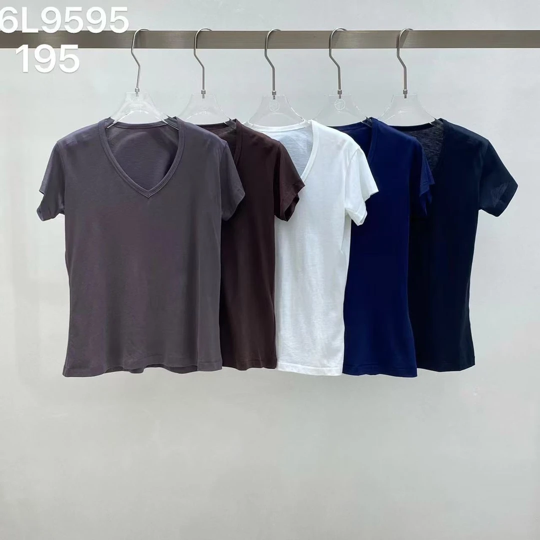 L9595 和家短袖纯色常规V领 T正版欧货