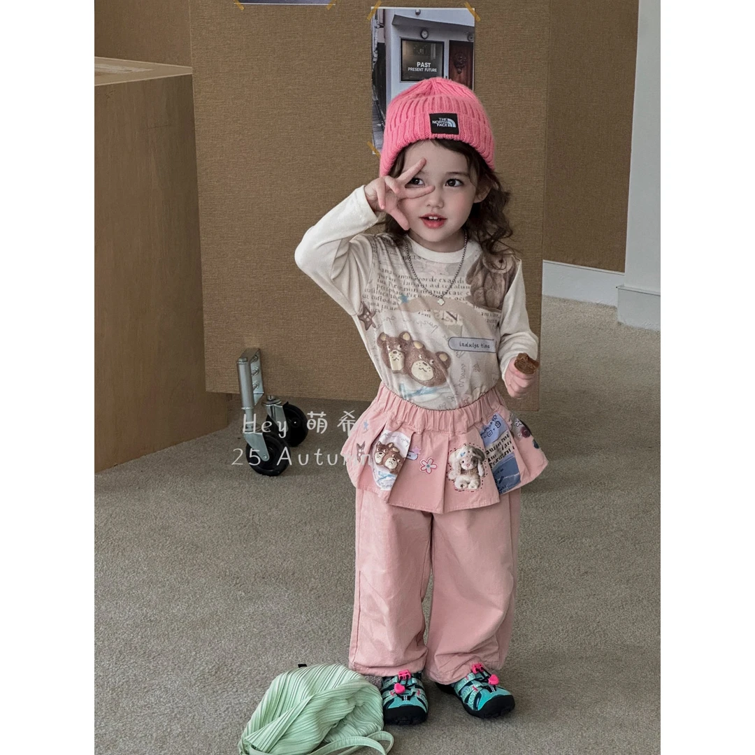 萌希·25秋~韩版小熊工装裤K5838（汉服）