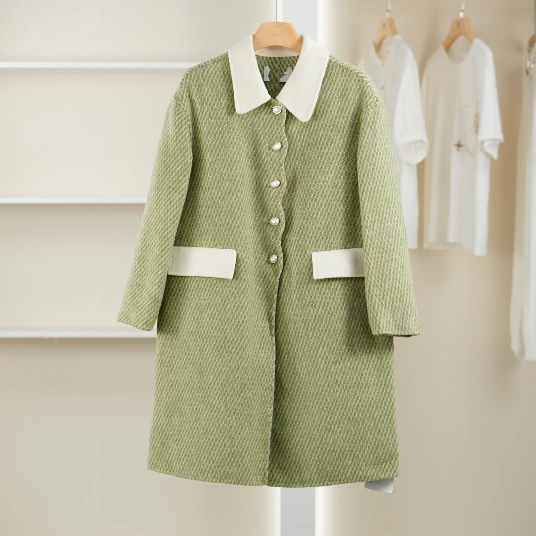 【麦笛·品牌新款】5081703 秋冬气质长款呢大衣品牌女装折扣