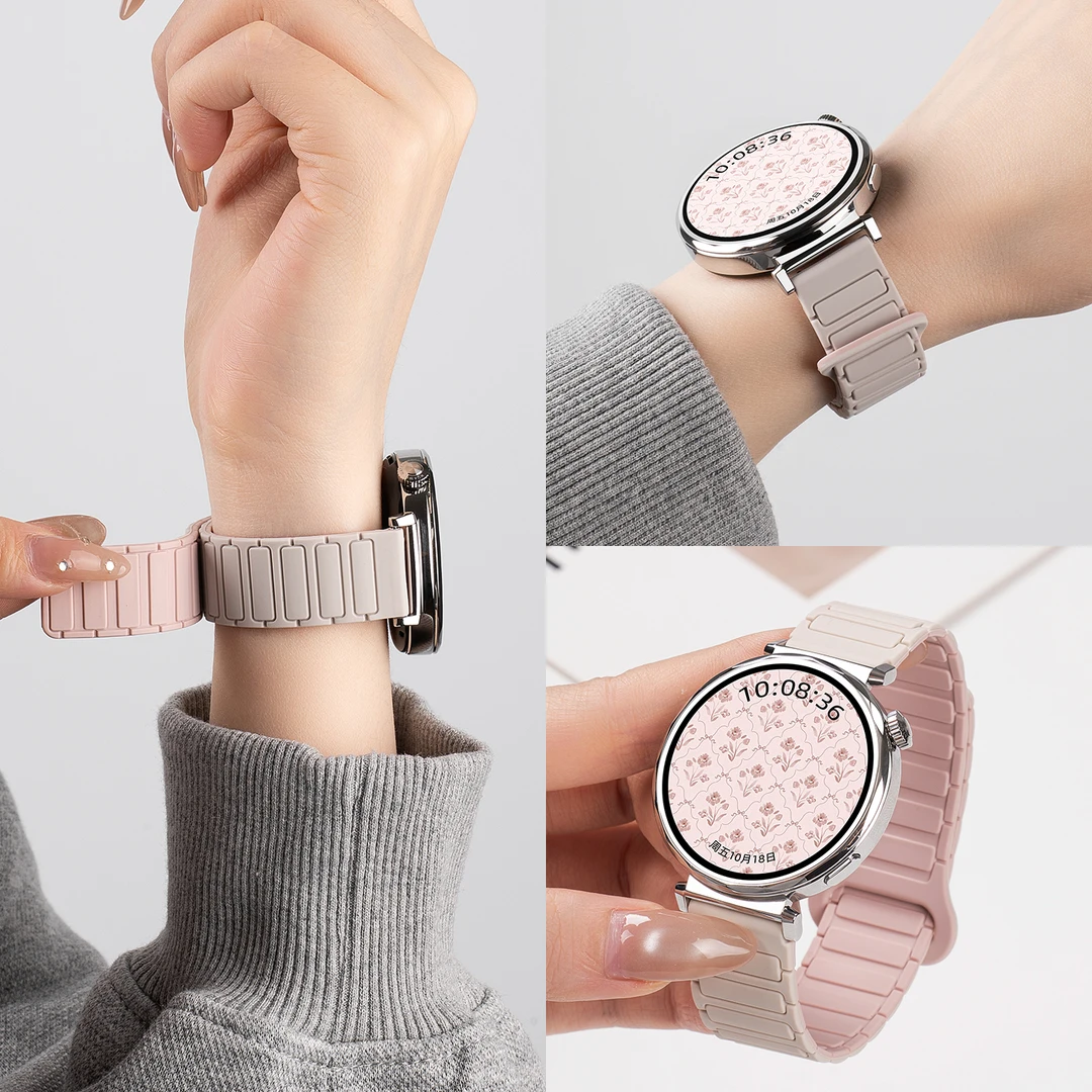 适用华为gt6/5表带gt5/3pro工装磁吸表带华为watch5/4pro简约撞色