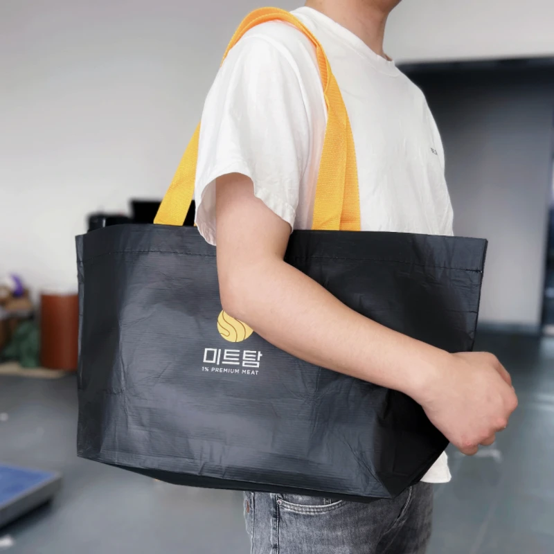 2个装！ins风丽新布防水百搭托特包单肩包大容量通勤袋黑黄手提