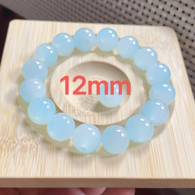 卡12MM缅翠缅A纯真天空蓝精品手串手链