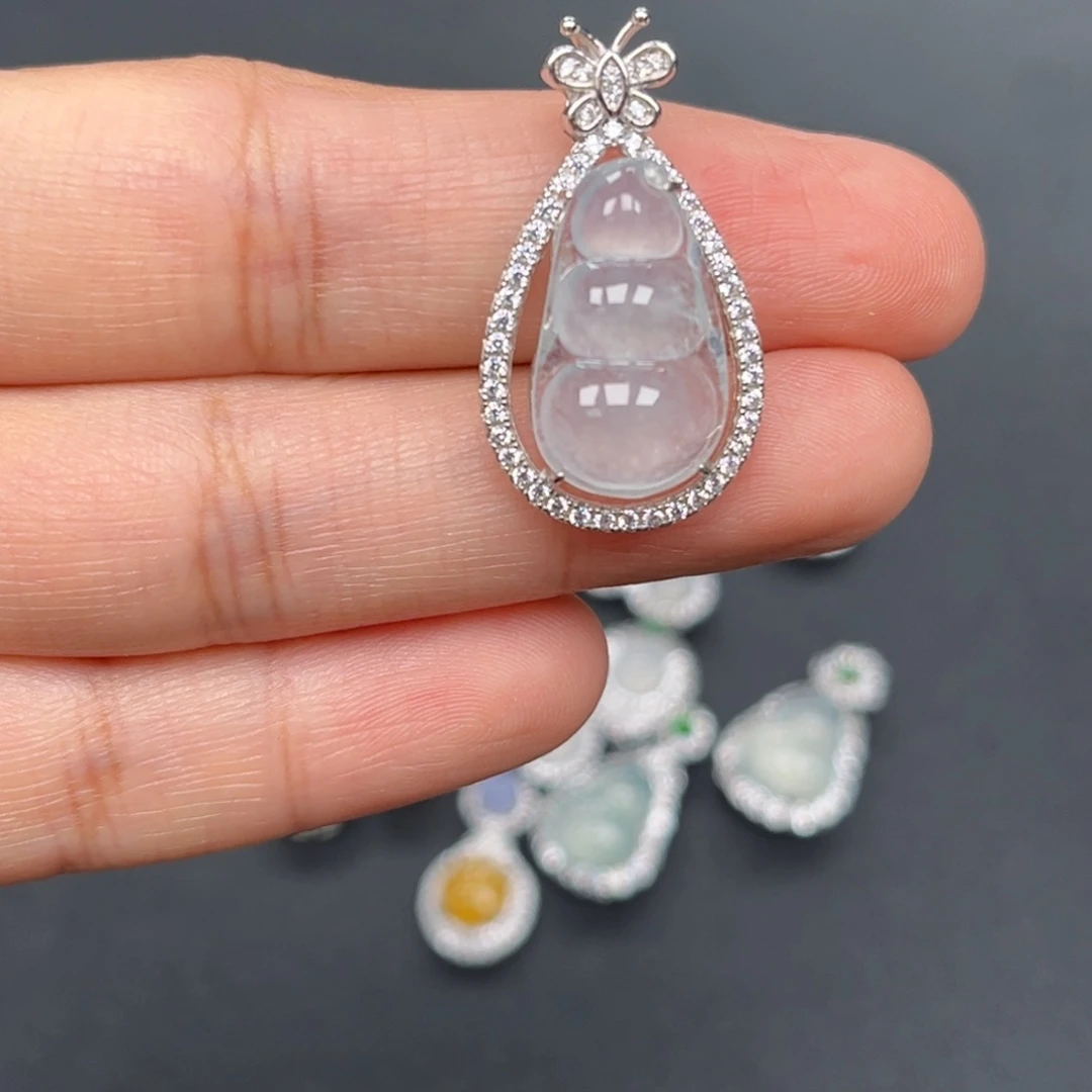 翡翠银S925镶嵌吊坠(不含链)