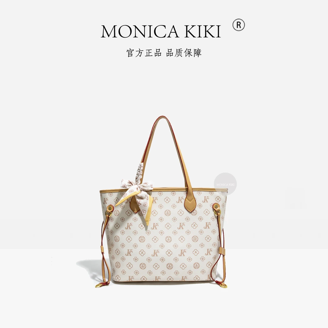 莫妮卡奇奇正品印花包轻奢复古腋下包百搭时尚大容量高级感托特包