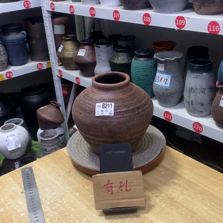 【闪购商品】红陶瑕疵窑裂高20口8