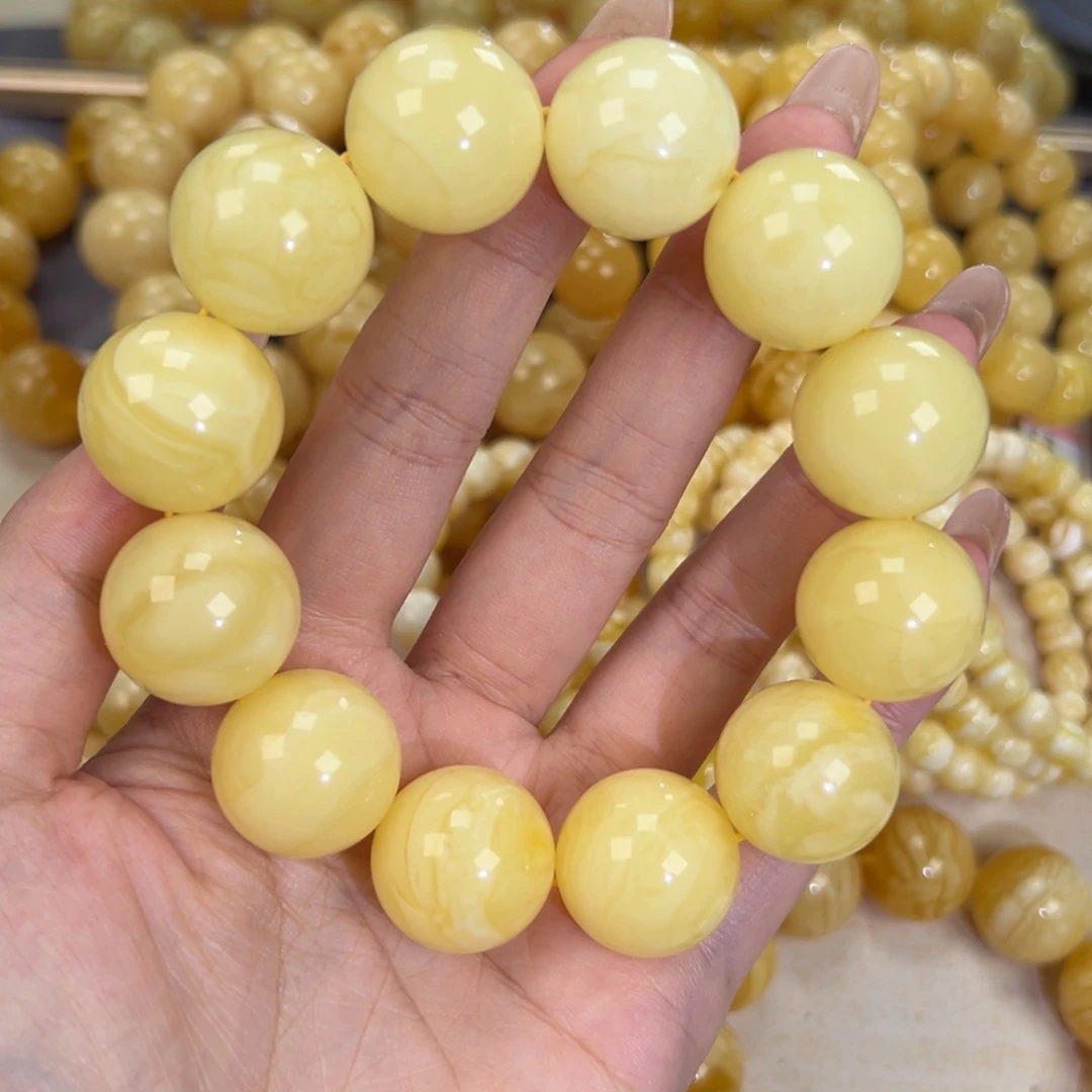琥珀未镶嵌手链57.6白蜡