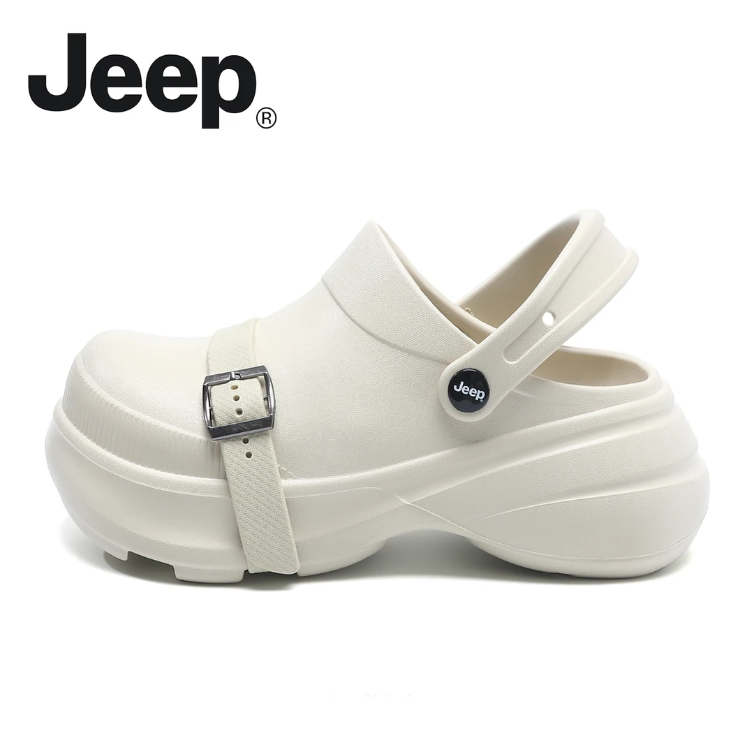 JEEP/吉普勃肯鞋女款厚底2025新款时尚单鞋包头半拖鞋防滑护士鞋