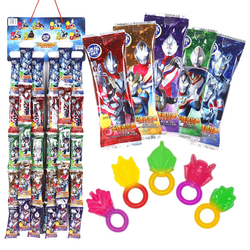 奥特曼果汁软糖戒指糖添乐卡通王儿童赛罗迪迦糖果奥特曼零食