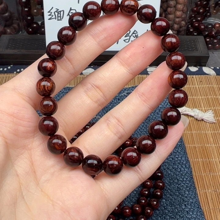 藤类海南红降黑金火焰纹08圆珠单圈