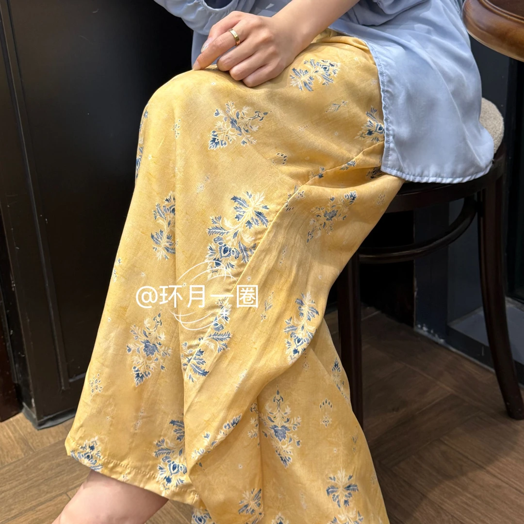 （棉绸裙裤）带口袋显瘦民族风休闲夏季宽松百搭人造棉裤腿女大码