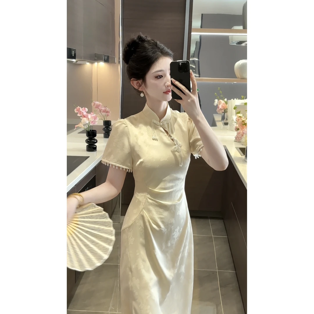 【有现】【蝶雨】【周粥】连衣裙预JJC4LYQ1148女装连衣裙夏季复古法式