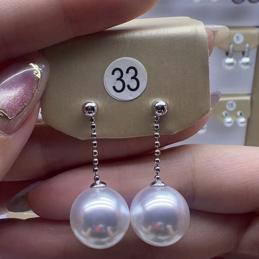 淡水珍珠耳饰银S925镶嵌