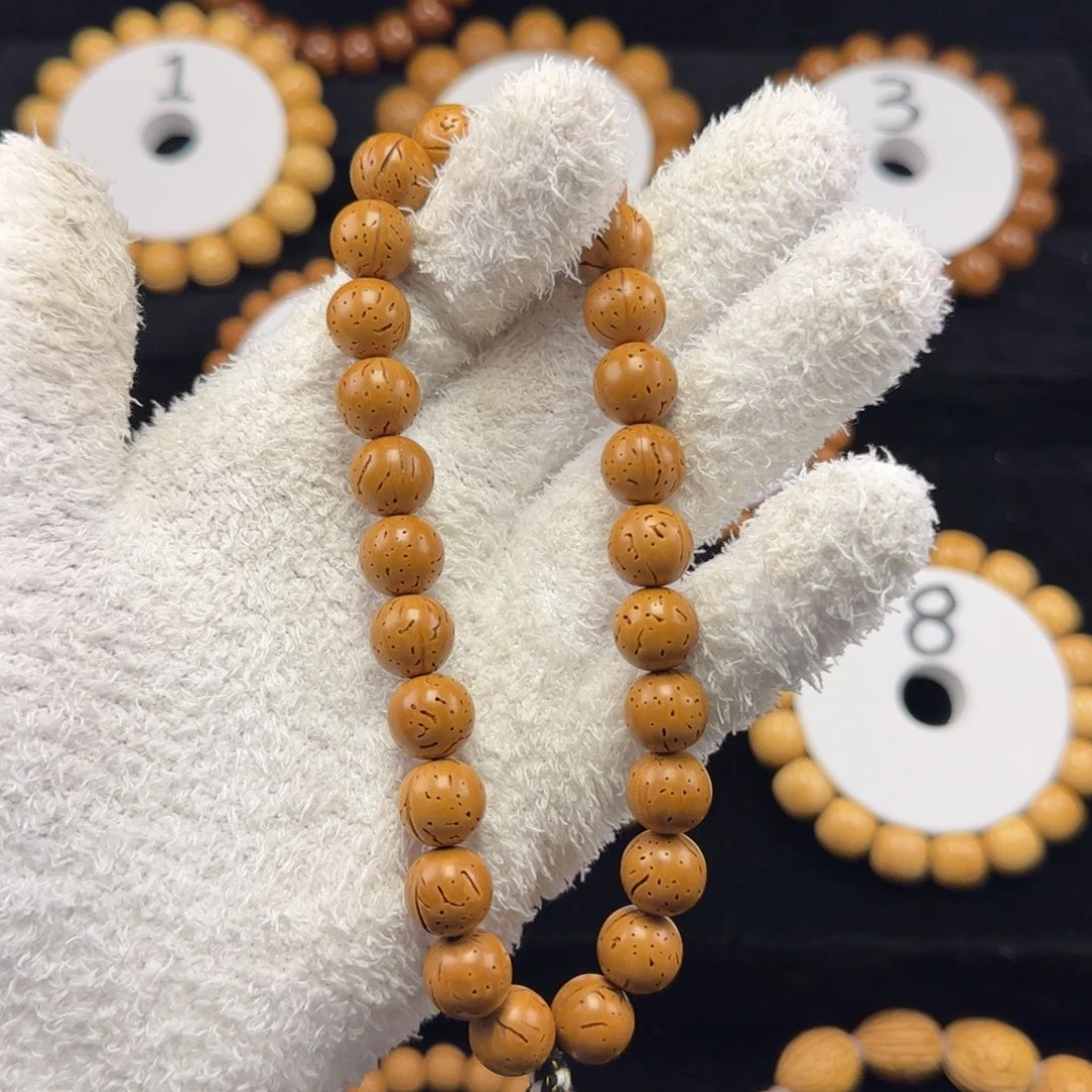 桃核吊坠12正圆手串