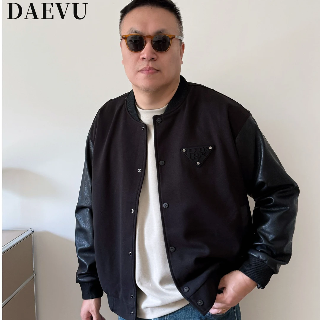 大依无忧大码男装秋季加肥加大夹克男士短款宽松棒球领夹克外套