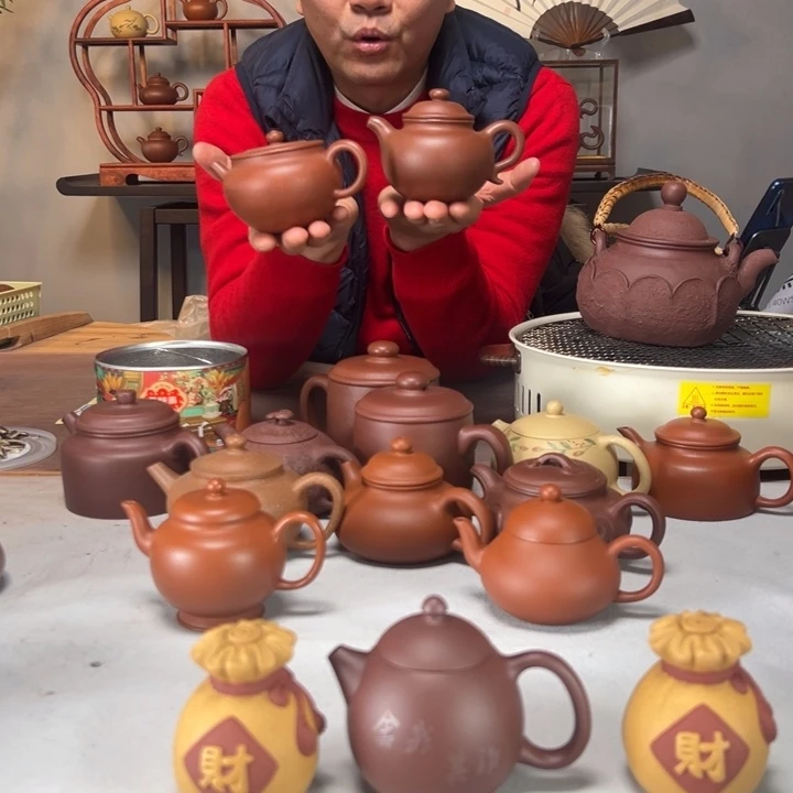 紫泥茶壶石鼓加莲子对壶福利