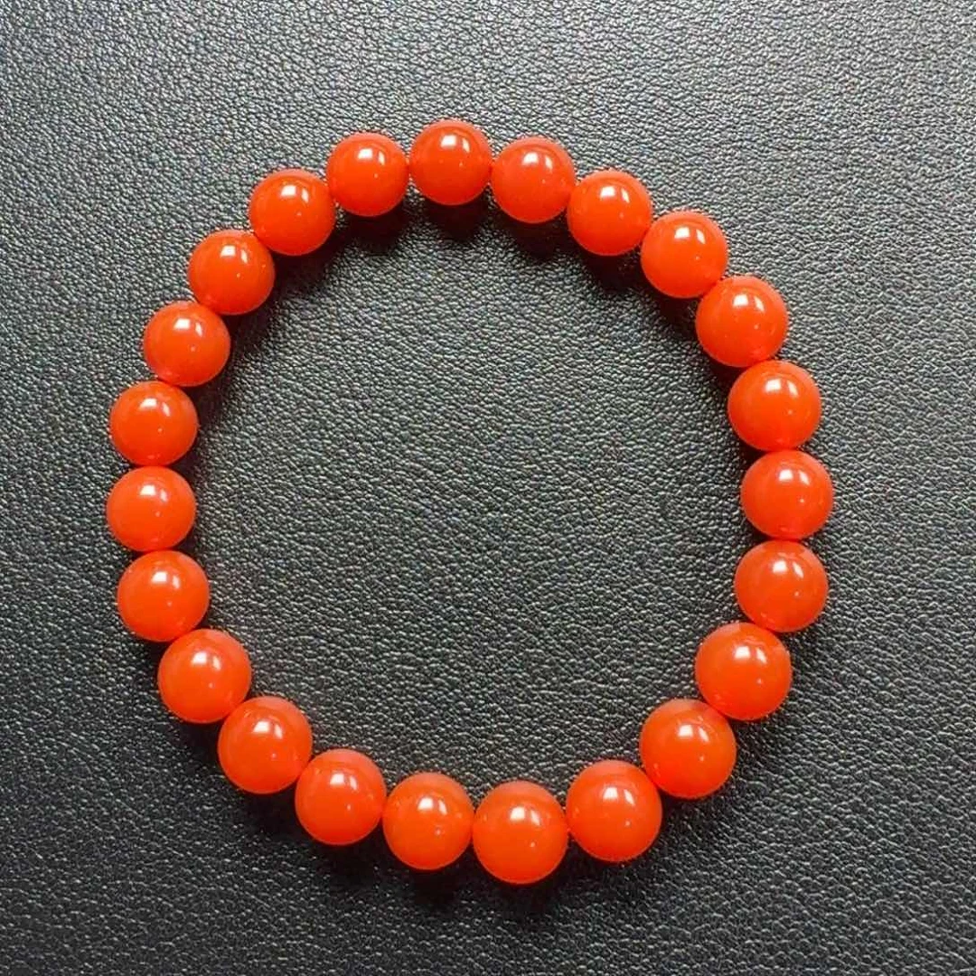 南红玛瑙未镶嵌圆珠手串8mm