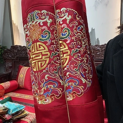 福利现货 高精密云龙梅花枕红色 2根