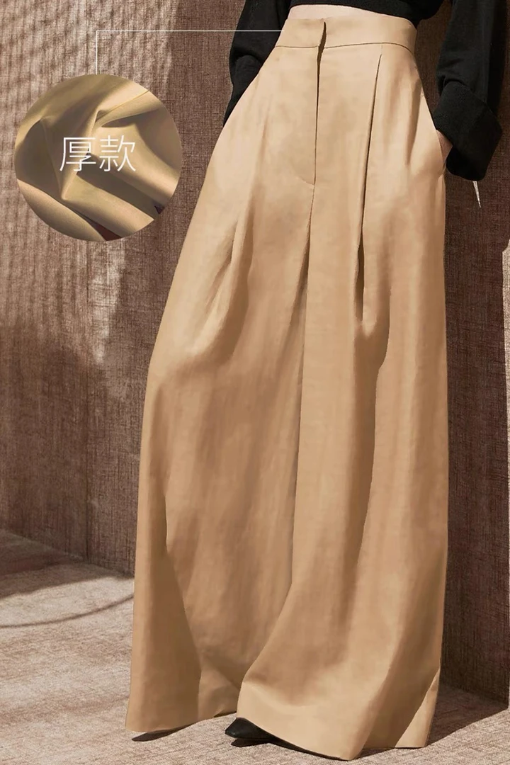 新款复古穿搭百搭宽松高腰时尚休闲阔腿直筒裤406