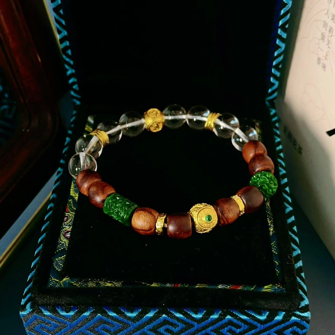 足金时来运转文玩金diy半山半水设计款手串12.69克