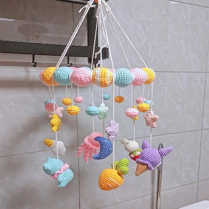宝宝床头摇铃手工挂件毛线钩织diy材料包玩具安抚礼物送朋友闺蜜
