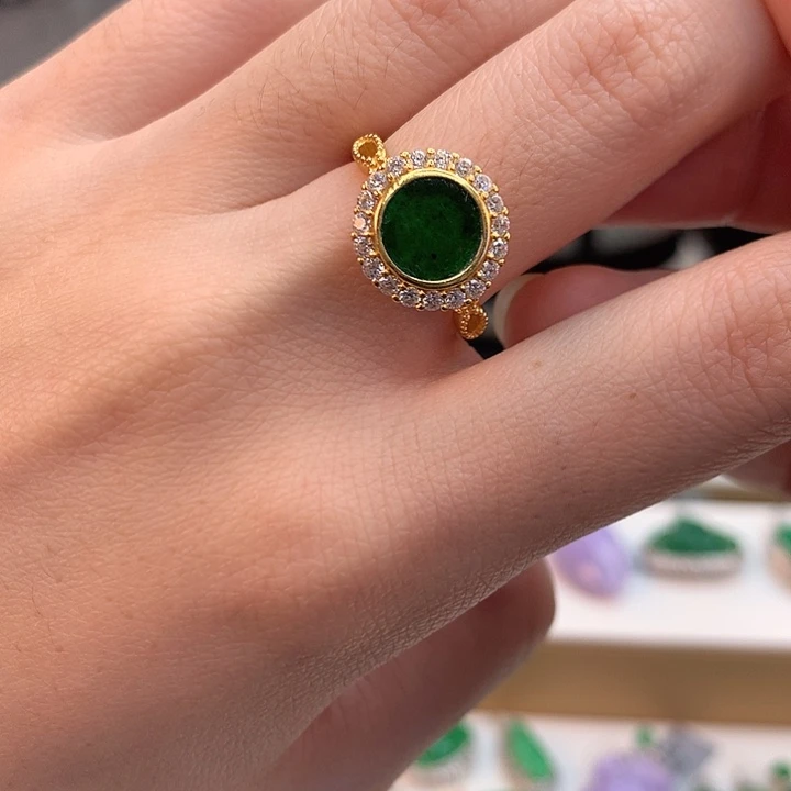 翡翠戒指未镶嵌天然翡翠a 活敏