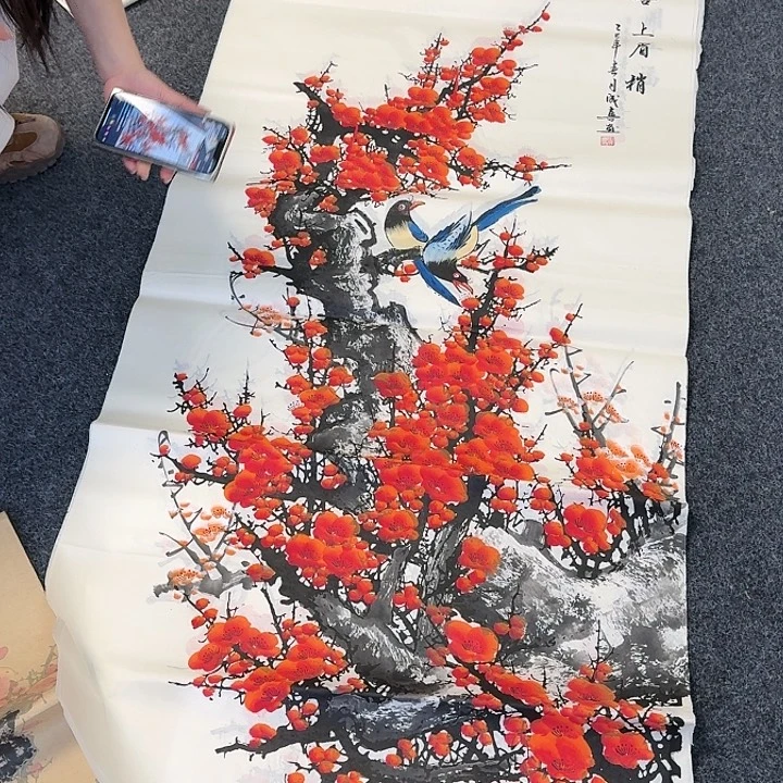 纯手绘国画作品好看四尺