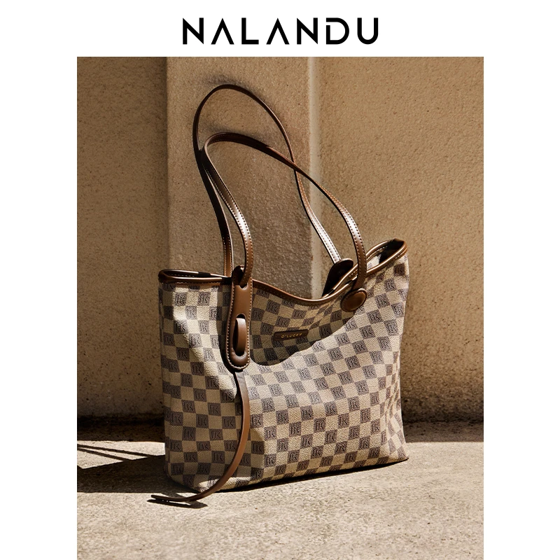 纳兰杜包包女式2025新款托特包大容量上班通勤包单肩高级感包-SW