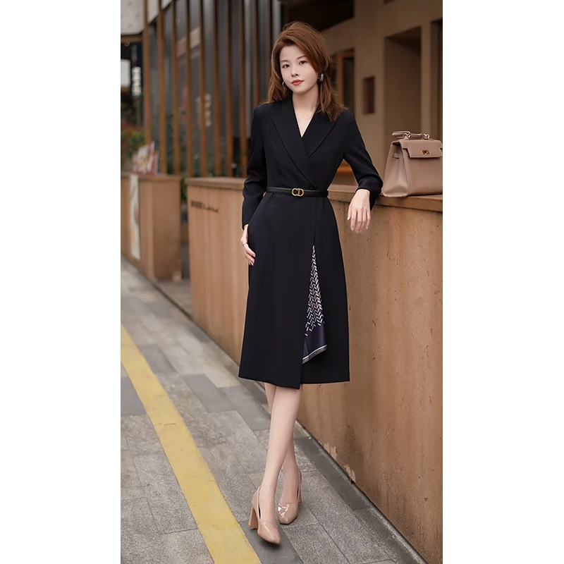 端庄优雅春季新款时尚高级感气质优雅通勤西装连衣裙正式场合女装