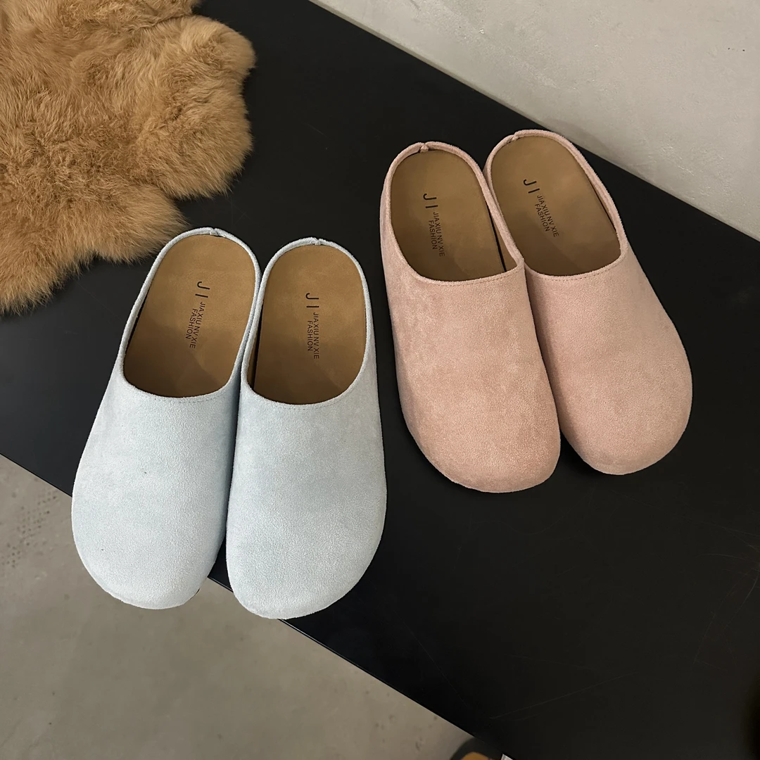 法式休闲风包头拖舒适夏季圆头时尚百搭勃肯拖鞋