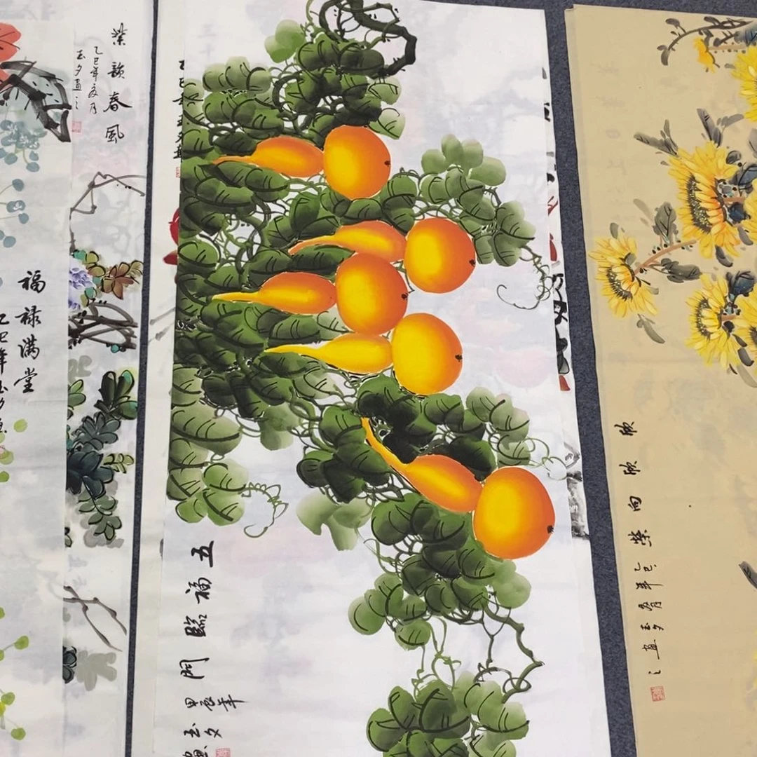 国画尺寸140✖️70四尺手绘画