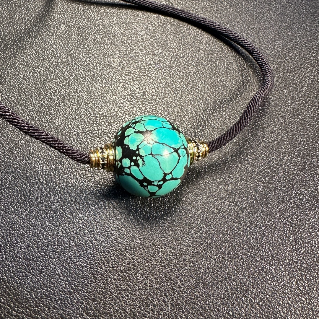 20世纪绿松石网花乌兰花圆珠吊坠约23mm+(多样 性发货)/333-1053