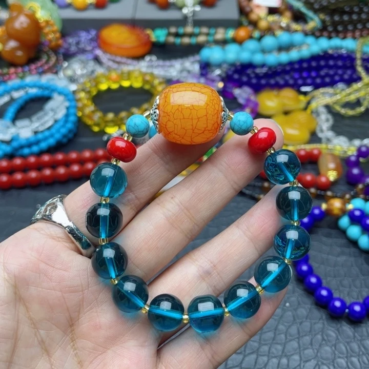 树脂制品50号蓝色手串